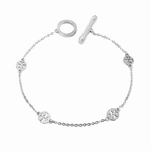 TORY BURCH • Silver Logo Toggle Station Bracelet